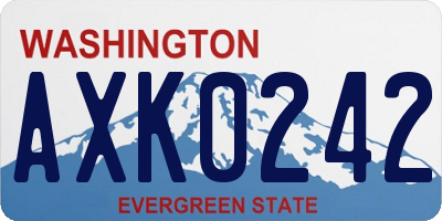 WA license plate AXK0242
