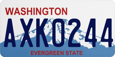 WA license plate AXK0244