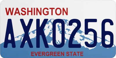 WA license plate AXK0256