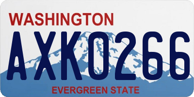 WA license plate AXK0266