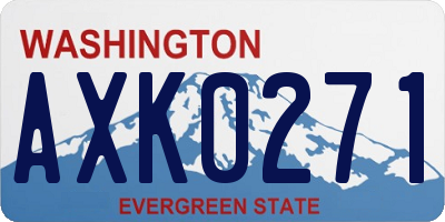 WA license plate AXK0271