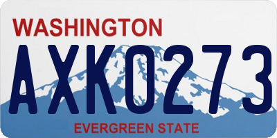WA license plate AXK0273