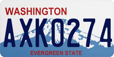 WA license plate AXK0274
