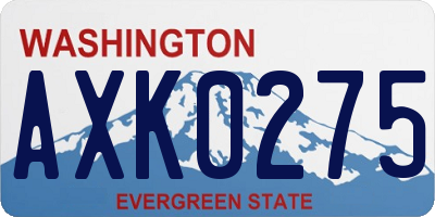 WA license plate AXK0275