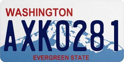 WA license plate AXK0281