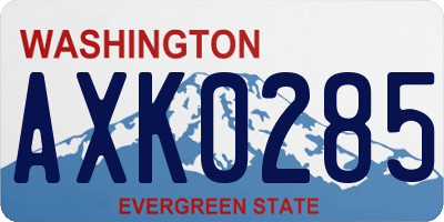 WA license plate AXK0285