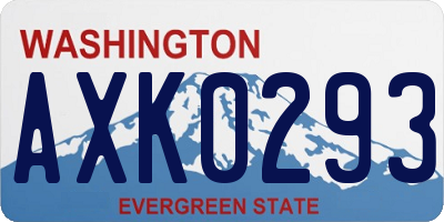 WA license plate AXK0293