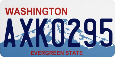 WA license plate AXK0295