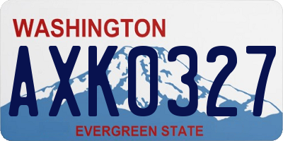 WA license plate AXK0327