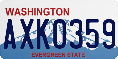 WA license plate AXK0359