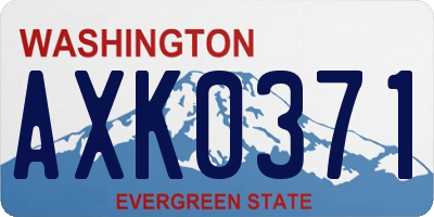 WA license plate AXK0371
