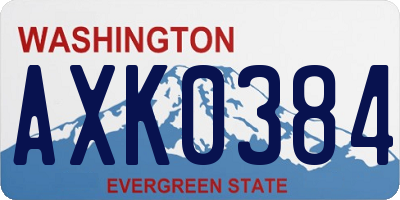 WA license plate AXK0384