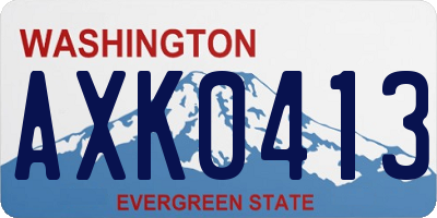 WA license plate AXK0413