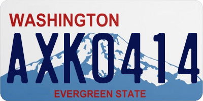 WA license plate AXK0414