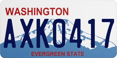 WA license plate AXK0417