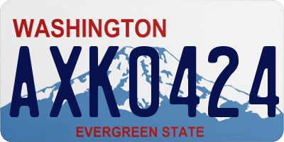 WA license plate AXK0424