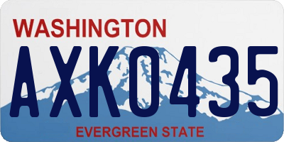 WA license plate AXK0435