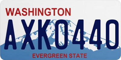 WA license plate AXK0440