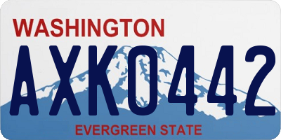 WA license plate AXK0442