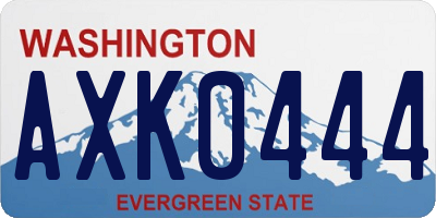 WA license plate AXK0444