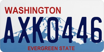 WA license plate AXK0446
