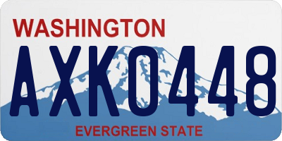 WA license plate AXK0448