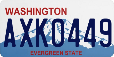 WA license plate AXK0449