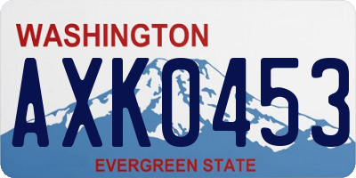 WA license plate AXK0453