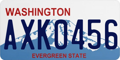 WA license plate AXK0456