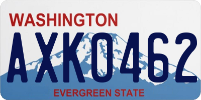 WA license plate AXK0462