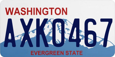 WA license plate AXK0467