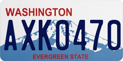 WA license plate AXK0470