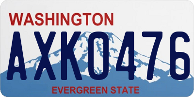 WA license plate AXK0476