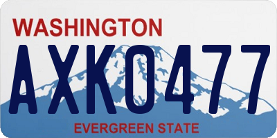 WA license plate AXK0477