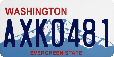 WA license plate AXK0481