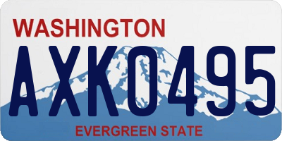 WA license plate AXK0495
