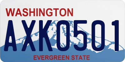 WA license plate AXK0501