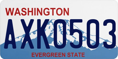 WA license plate AXK0503