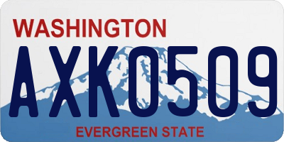 WA license plate AXK0509