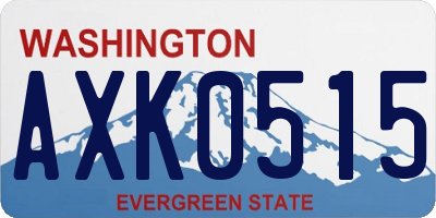 WA license plate AXK0515