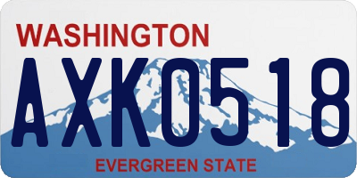 WA license plate AXK0518