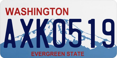 WA license plate AXK0519