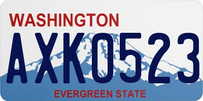 WA license plate AXK0523