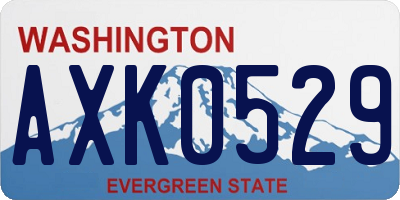 WA license plate AXK0529