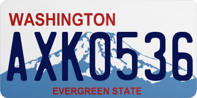 WA license plate AXK0536