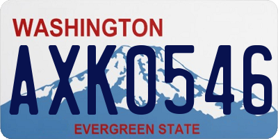 WA license plate AXK0546
