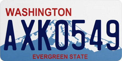WA license plate AXK0549
