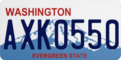 WA license plate AXK0550