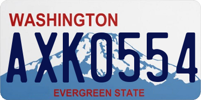 WA license plate AXK0554