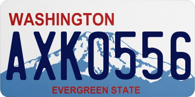 WA license plate AXK0556